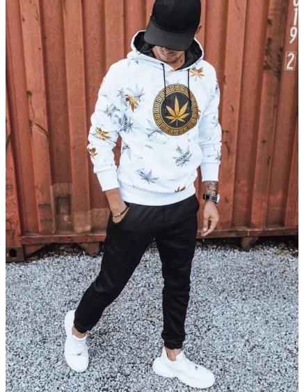 Pánska mikina s potlačou UNA biela