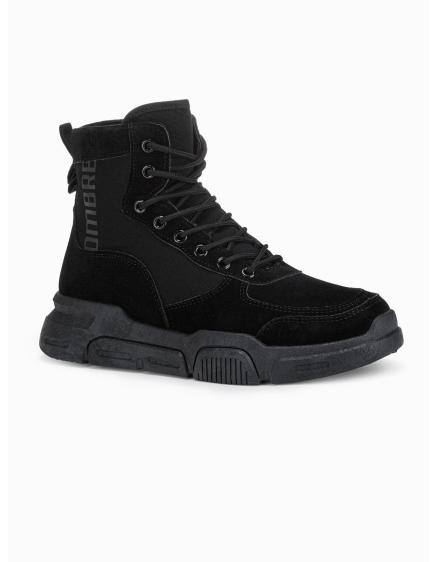Férfi bokacsizma formázott talppal – fekete V1 OM-FOBO-0122