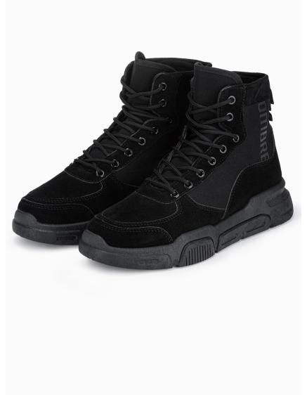 Férfi bokacsizma formázott talppal – fekete V1 OM-FOBO-0122