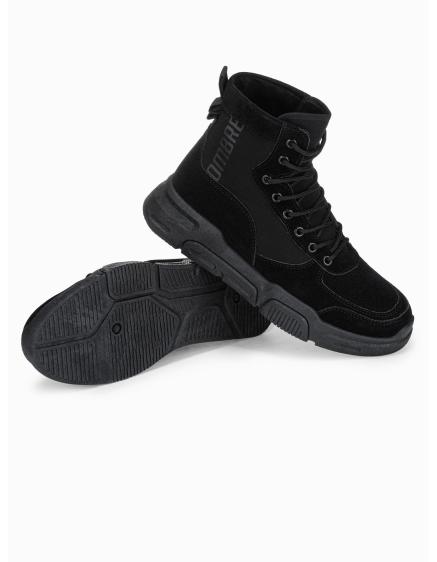 Férfi bokacsizma formázott talppal – fekete V1 OM-FOBO-0122