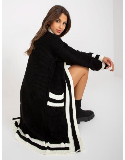 Női kardigán zsebekkel RUE PARIS fekete