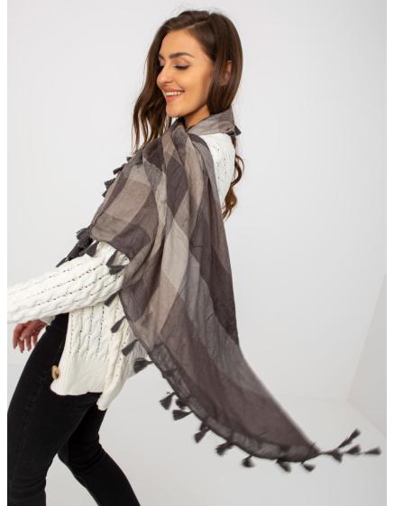 Dámska šatka so strapcami BELLA šedá