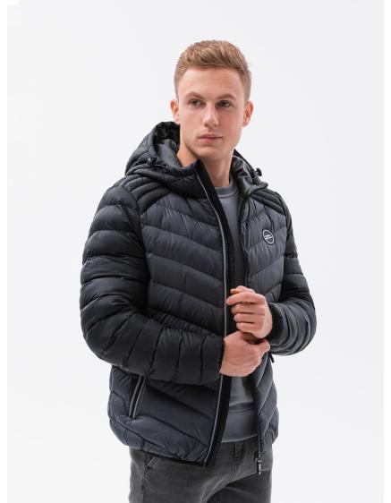 Pánská bunda prošívaná CASEY šedá/černá