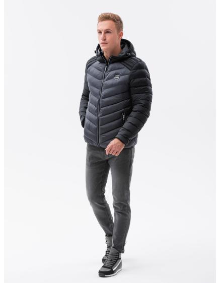 Pánská bunda prošívaná CASEY šedá/černá