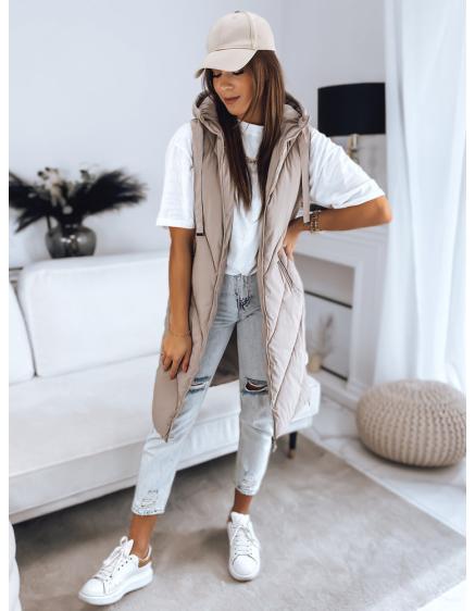 Dámská vesta prošívaná ZIPIS béžová