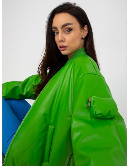 Női bomberdzseki öko bőr DAHLIA világoszöld színben