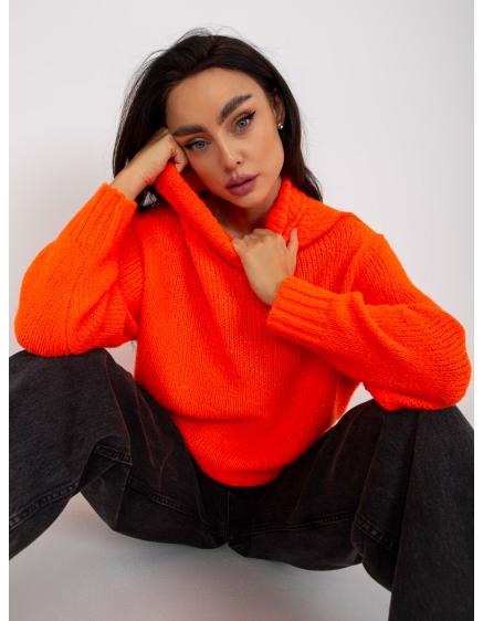 Dámsky sveter s rolákom ZARIA oranžový