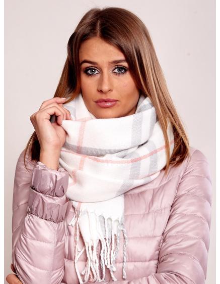 Női kockás sál NORA világos rózsaszín