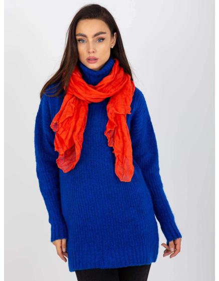 Női sál hullámos szegéllyel EMILIA sötét narancssárga