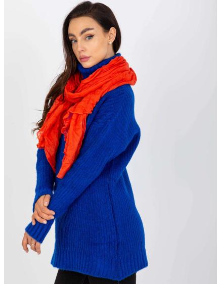 Női sál hullámos szegéllyel EMILIA sötét narancssárga