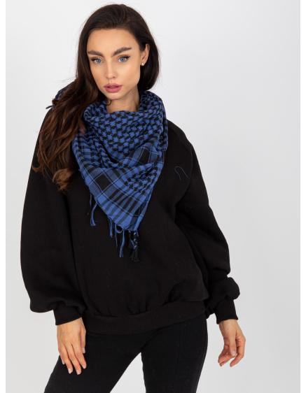 Női kockás sál ARAFAT sötétkék-fekete színben