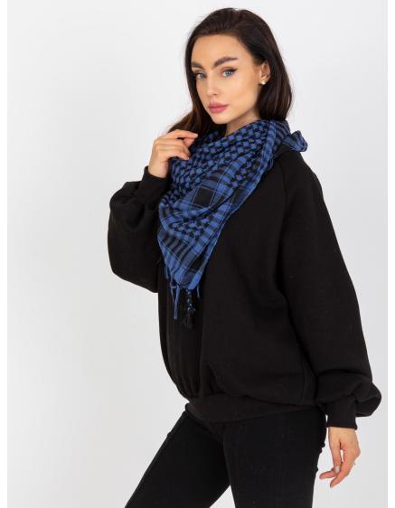 Női kockás sál ARAFAT sötétkék-fekete színben