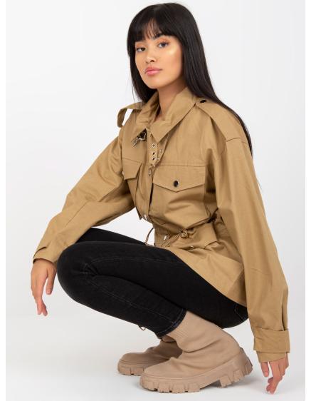 Dámska bunda s vreckami BAILEE hnedá