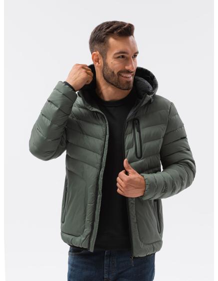 Pánska bunda zateplená CLAY khaki farba