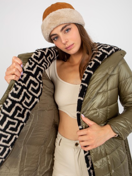Dámska bunda s opaskom prešívaná prechodová FELICITY khaki – fotografie produktu 2
