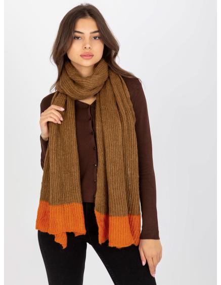 Női sál KAYLA barna és narancs színben