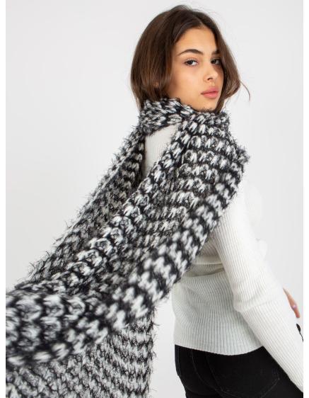 Női sál DELTA fehér-fekete