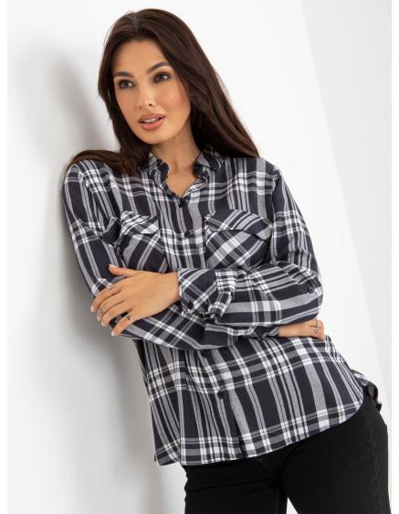 Női kockás viszkóz ing DAPHNE sötétszürke