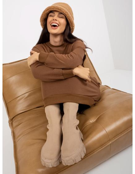 Női kapucnis pulóver MITA barna