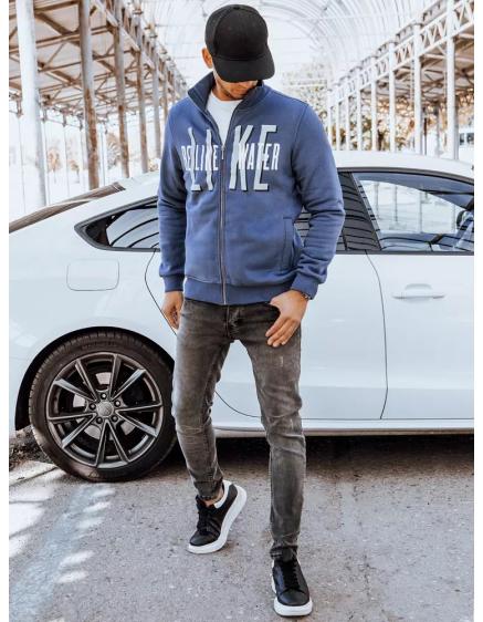 Férfi cipzáras melegítőfelső nyomtatott DARNELL kékkel