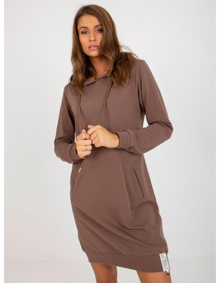 Női kapucnis ruha LIZA barna