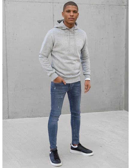 Pánska mikina s kapucňou NATE svetlo šedá