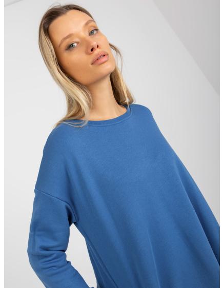 Női kerek nyakú pulóver LARYENE sötétkék