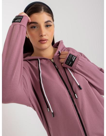 Női nyomtatott hátú pulóver plus size CAMERON rózsaszínű