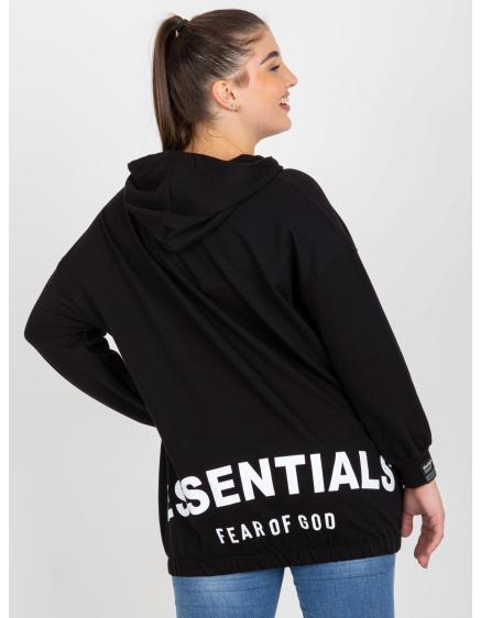 Dámská mikina s kapucí a kapsami plus size RONA černá 