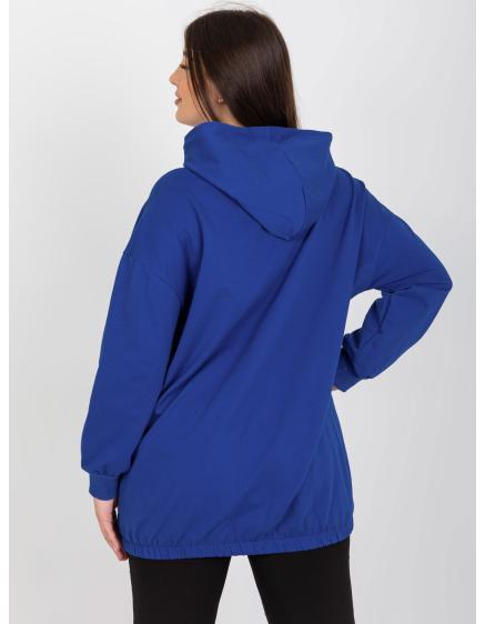 Dámská mikina plus size bez zipu s nápisem SADIE tmavě modrá 