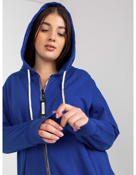 Dámská mikina plus size bez zipu s nápisem SADIE tmavě modrá 