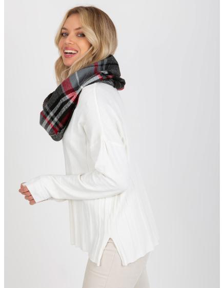 Dámský komín s potiskem LEXIE šedo červený  