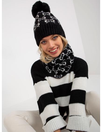 Női mintás kémény ANDREA fekete-fehér