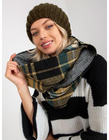 Dámsky kockovaný zimný komín AMANI čiernobiely