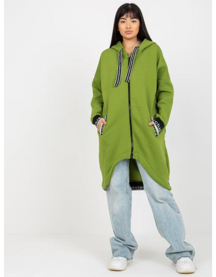 Dámská mikina se vzorem bavlněná MAYAR světle zelená 