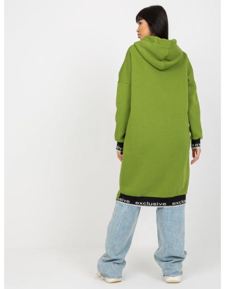 Dámská mikina se vzorem bavlněná MAYAR světle zelená 