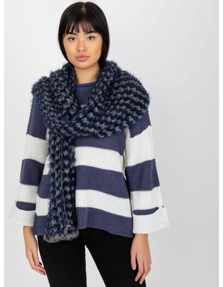 Női téli sál MAI szürke és tengerészkék