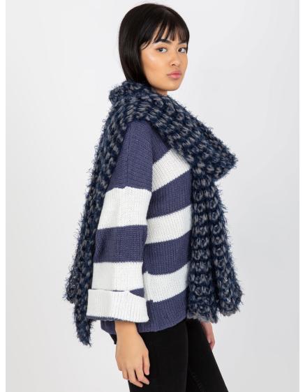 Női téli sál MAI szürke és tengerészkék