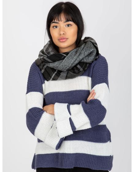 Dámsky kockovaný zimný komín PARNELLA čiernobiely