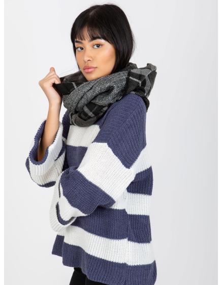 Dámsky kockovaný zimný komín PARNELLA čiernobiely