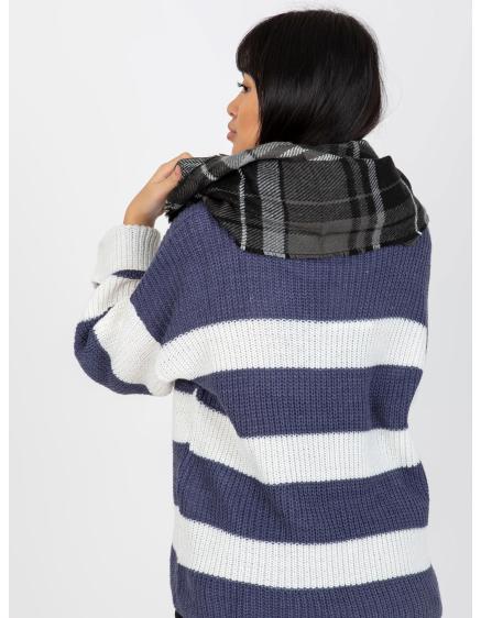 Dámsky kockovaný zimný komín PARNELLA čiernobiely