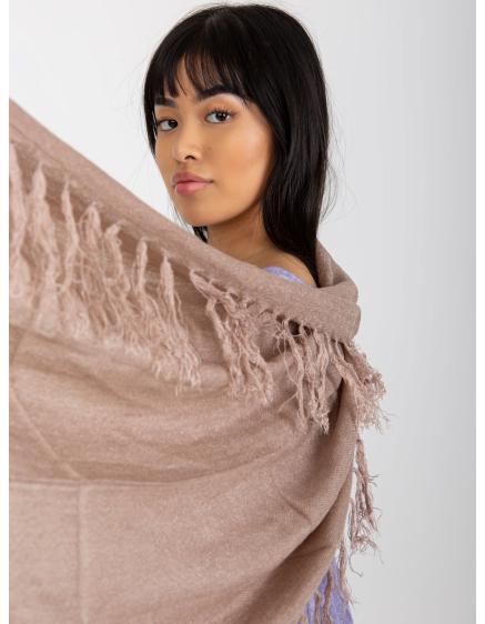 Női rojtos sál KARLOTTA sötétbézs sötétbézs