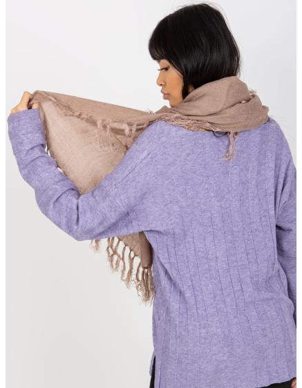 Női rojtos sál KARLOTTA sötétbézs sötétbézs