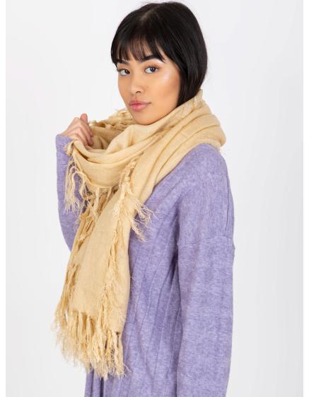 Női rojtos sál CLEMENTINE bézs színben