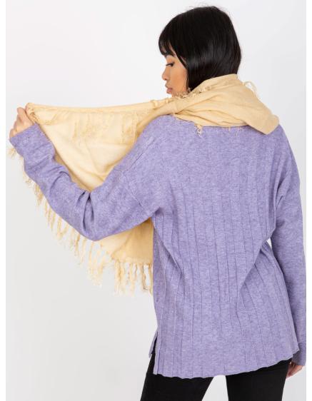 Női rojtos sál CLEMENTINE bézs színben