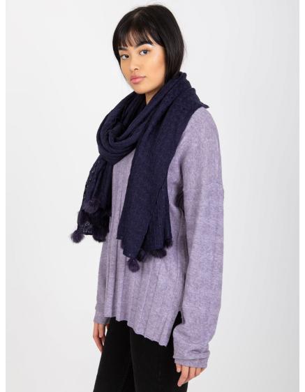 Damski szalik wzorzysty CHANTAL ciemnoniebieski