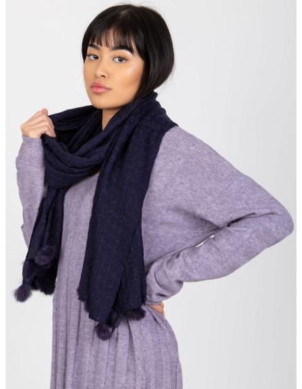 Damski szalik wzorzysty CHANTAL ciemnoniebieski