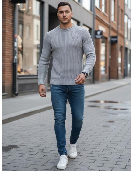 Pánsky sveter BO svetlo šedý