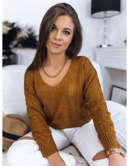 Női DARIA pulóver mustár színben