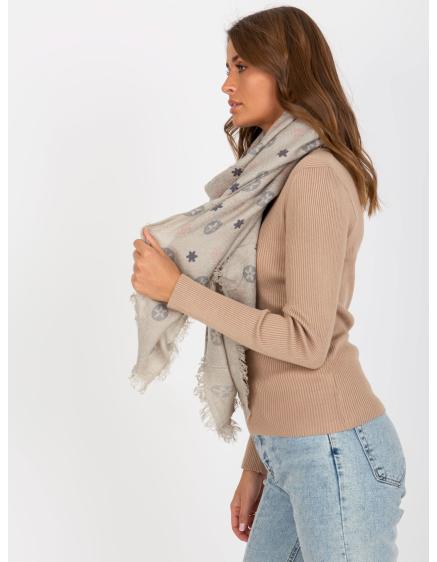 Női mintás sál COLETTE szürke